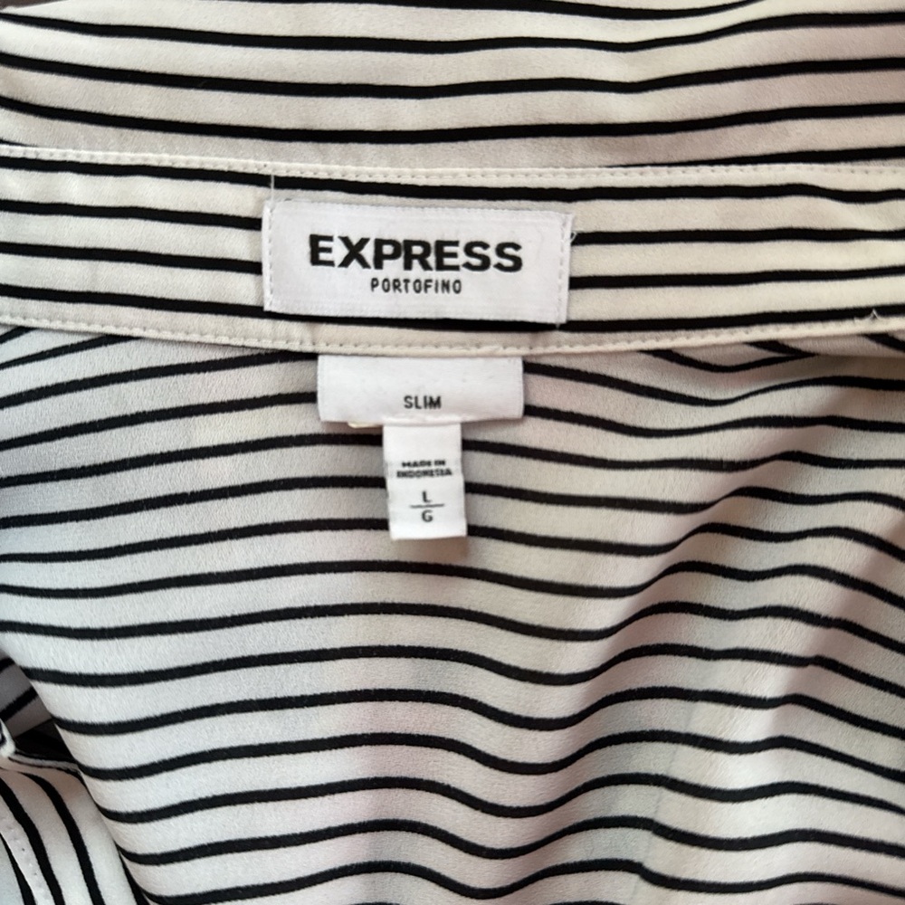 express striped button down blouse - Picture 3 of 6